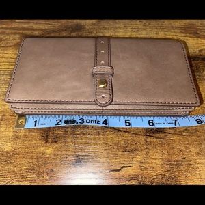 HOBO leather taupe wallet